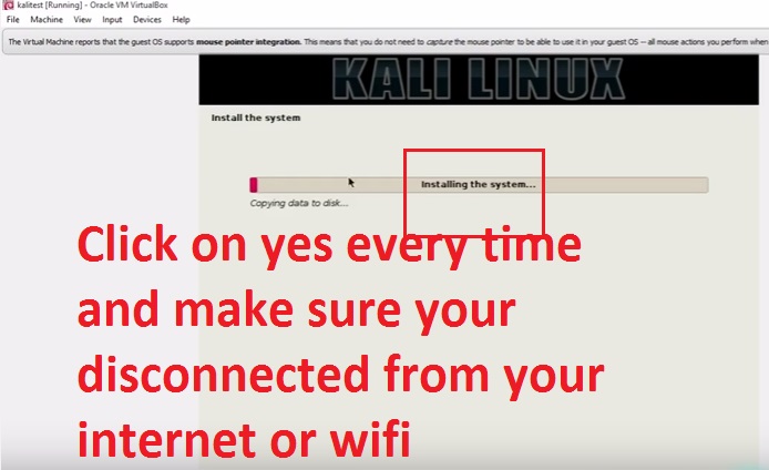 install kali on virtualbox